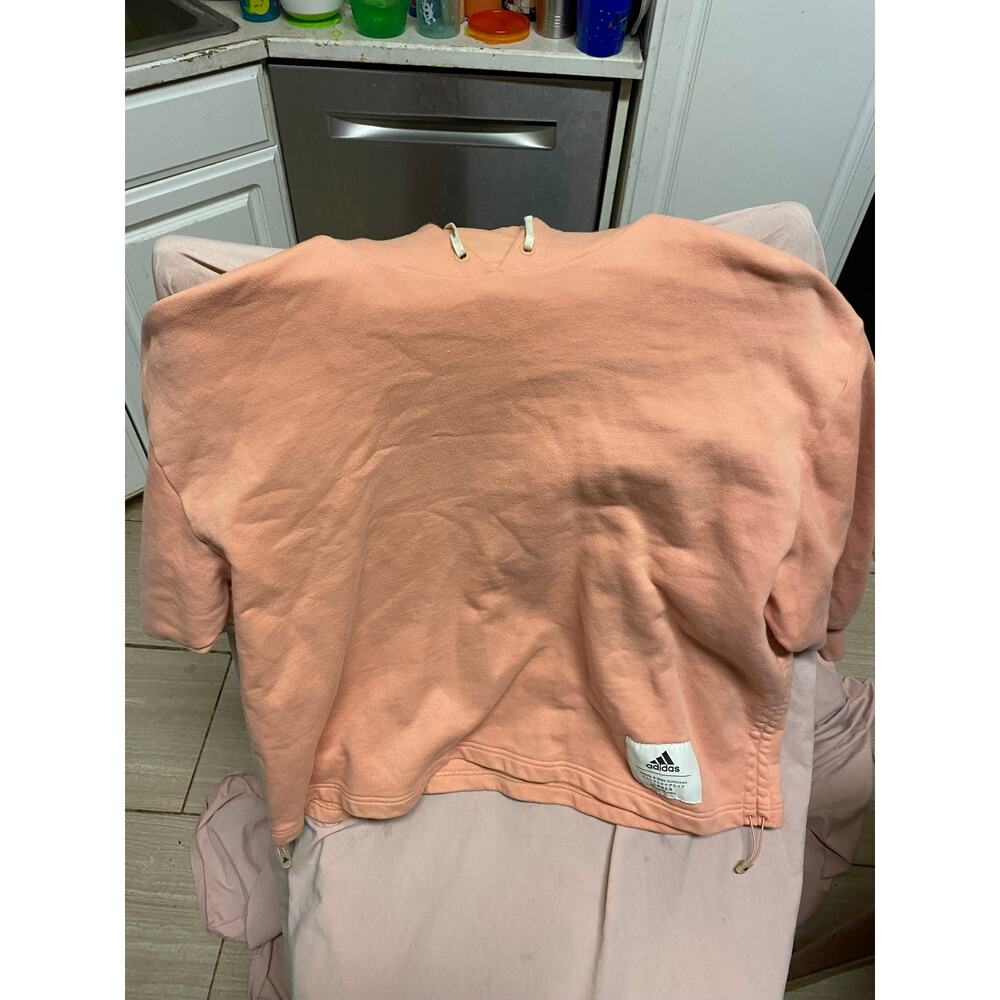 Pink Adidas Pull-Over Hoodie Size Small